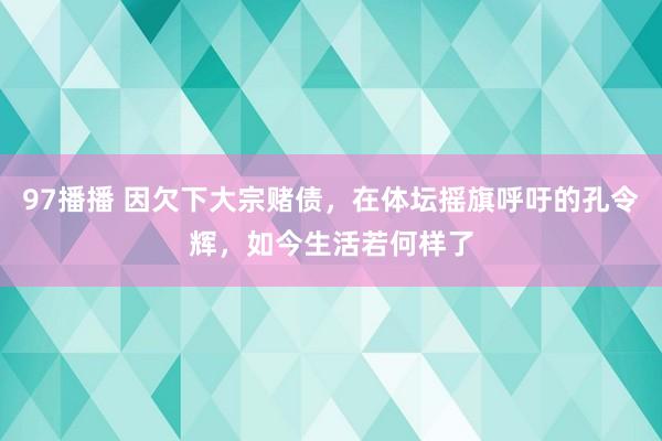 97播播 因欠下大宗赌债，在体坛摇旗呼吁的孔令辉，如今生活若何样了