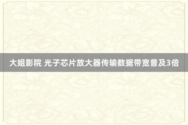 大姐影院 光子芯片放大器传输数据带宽普及3倍