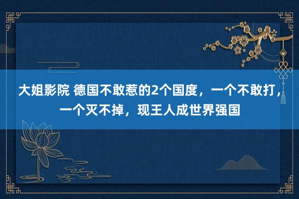 大姐影院 德国不敢惹的2个国度，一个不敢打，一个灭不掉，现王人成世界强国