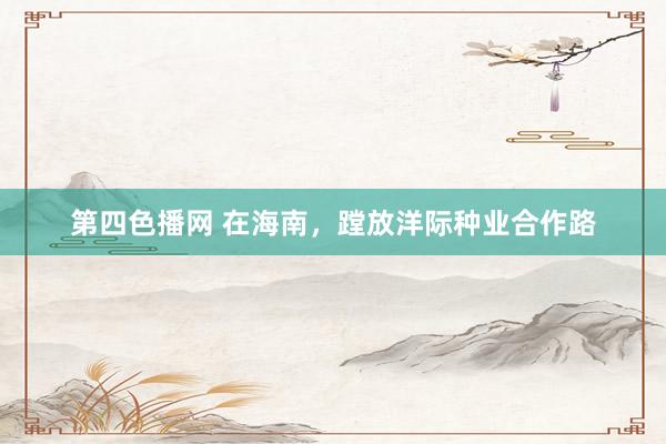 第四色播网 在海南，蹚放洋际种业合作路