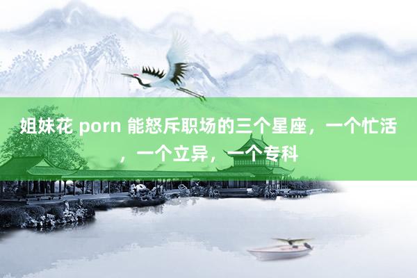 姐妹花 porn 能怒斥职场的三个星座，一个忙活，一个立异，一个专科