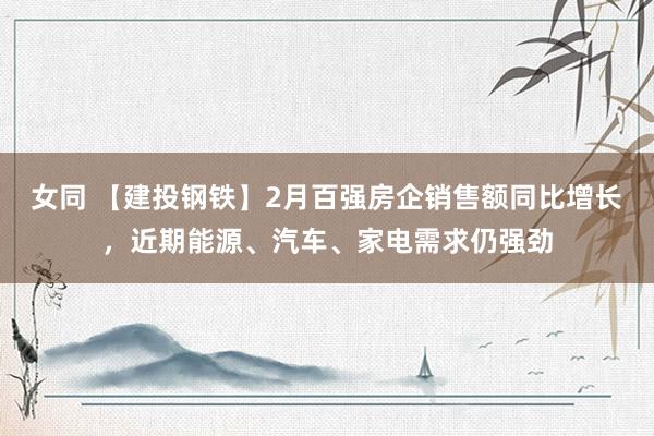 女同 【建投钢铁】2月百强房企销售额同比增长，近期能源、汽车、家电需求仍强劲