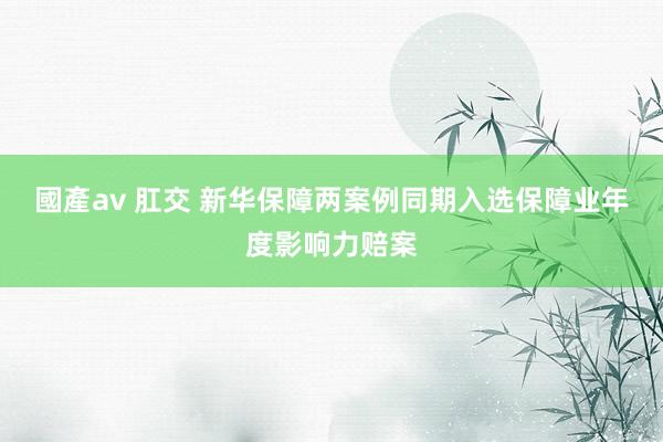 國產av 肛交 新华保障两案例同期入选保障业年度影响力赔案