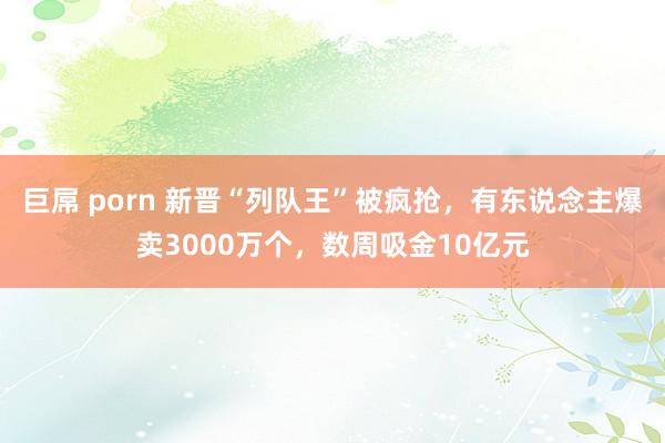 巨屌 porn 新晋“列队王”被疯抢，有东说念主爆卖3000万个，数周吸金10亿元