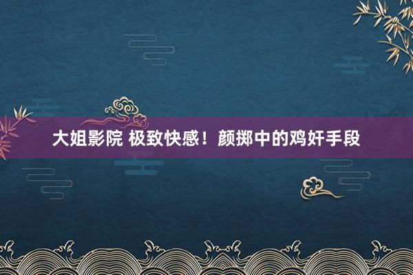 大姐影院 极致快感！颜掷中的鸡奸手段