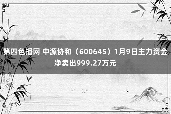 第四色播网 中源协和（600645）1月9日主力资金净卖出999.27万元