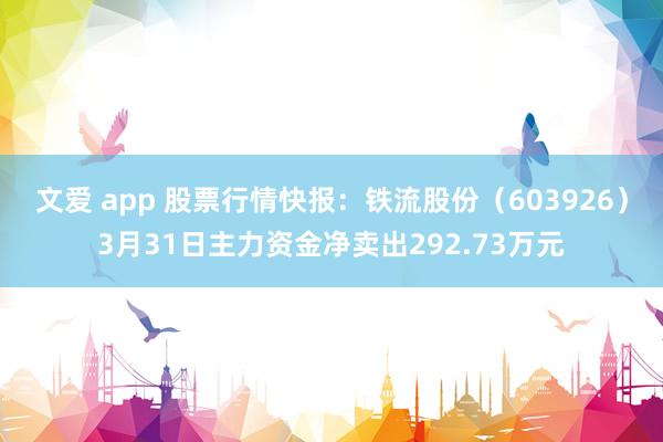 文爱 app 股票行情快报：铁流股份（603926）3月31日主力资金净卖出292.73万元