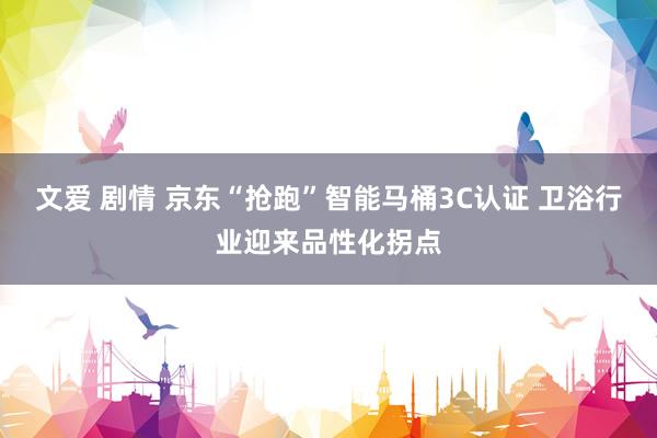 文爱 剧情 京东“抢跑”智能马桶3C认证 卫浴行业迎来品性化拐点