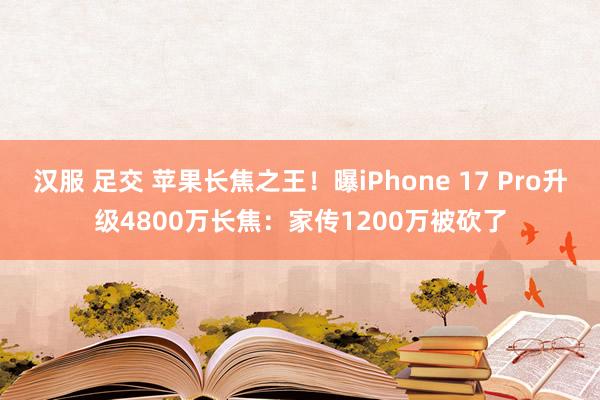 汉服 足交 苹果长焦之王！曝iPhone 17 Pro升级4800万长焦：家传1200万被砍了