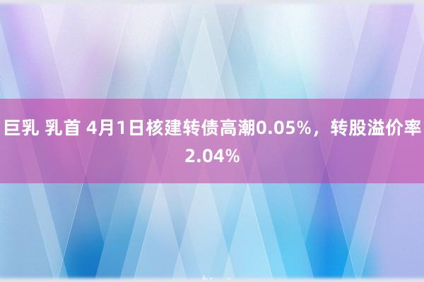 巨乳 乳首 4月1日核建转债高潮0.05%，转股溢价率2.04%