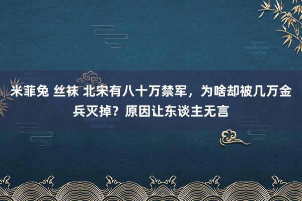 米菲兔 丝袜 北宋有八十万禁军，为啥却被几万金兵灭掉？原因让东谈主无言