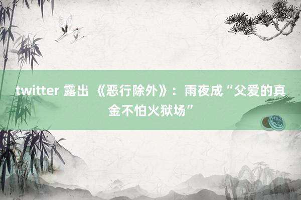 twitter 露出 《恶行除外》：雨夜成“父爱的真金不怕火狱场”