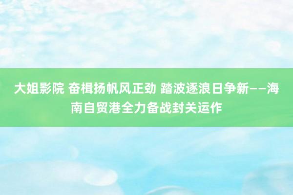 大姐影院 奋楫扬帆风正劲 踏波逐浪日争新——海南自贸港全力备战封关运作