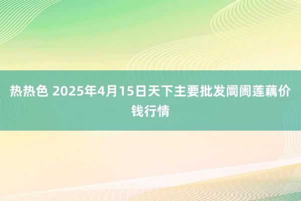 热热色 2025年4月15日天下主要批发阛阓莲藕价钱行情