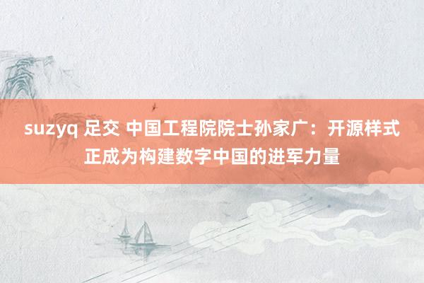 suzyq 足交 中国工程院院士孙家广：开源样式正成为构建数字中国的进军力量
